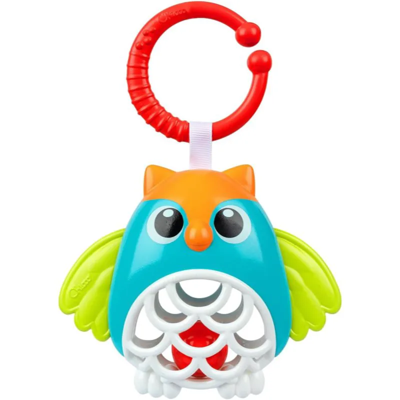 Chicco Owl Rattle κρεμαστό παιχνίδι δραστηριοτήτων με έντονα χρώματα με κουδουνίστρα 1 τμχ