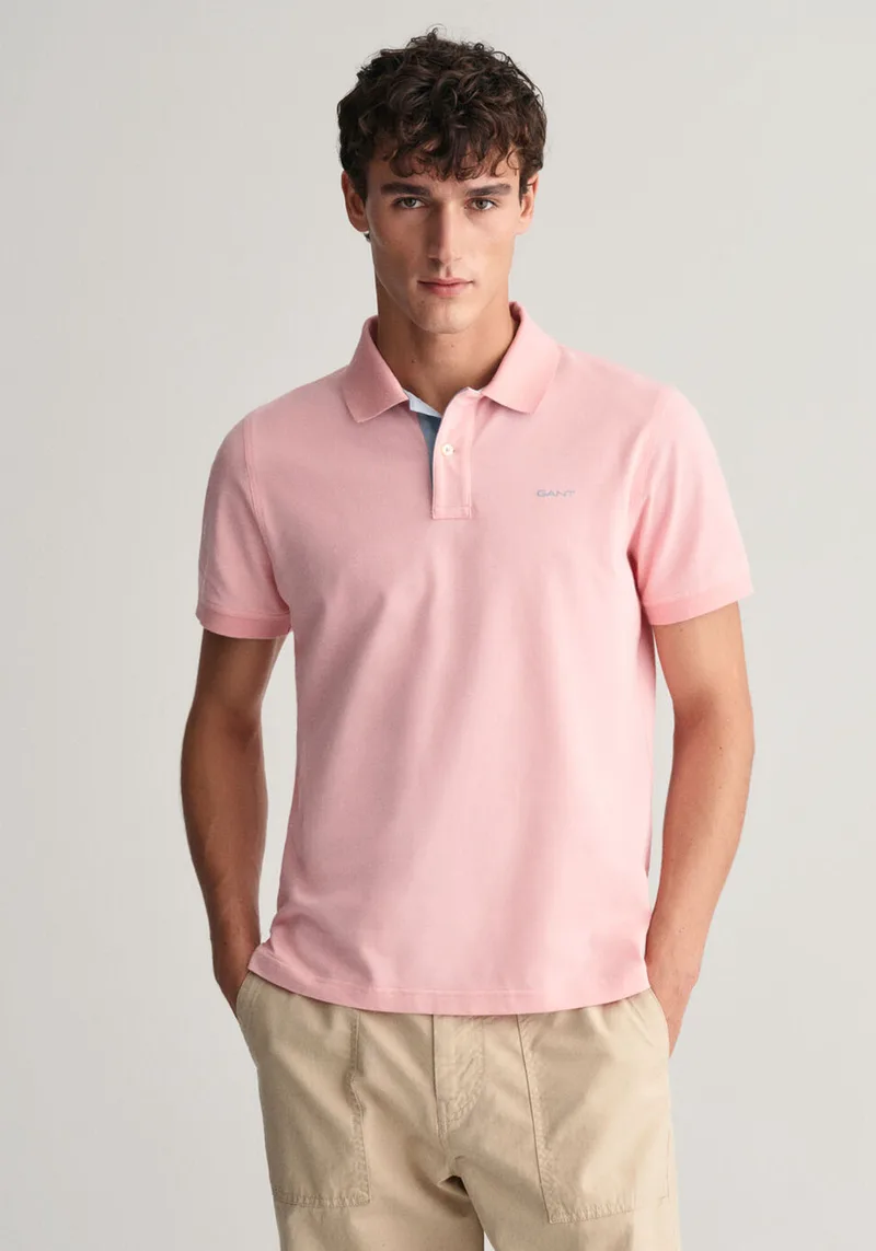 GANT Piqué Polo Μπλούζα της σειράς Contrast - 2062026 671 Bubbelgum Ροζ