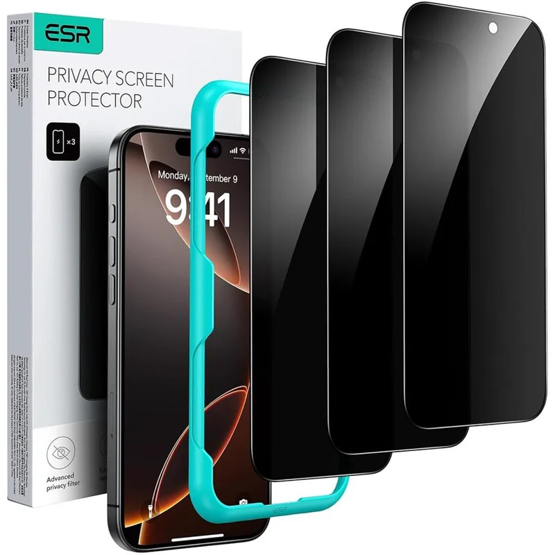 Tempered Glass iPhone 17 Pro Max ESR Classic Privacy Full Face Αντιχαρακτικό Γυαλί Προστασίας Απορρήτου Οθόνης 3 Τεμάχια - Black (4894240281376)