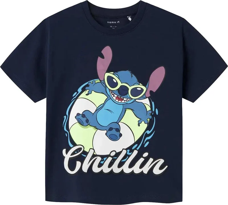 ΜΠΛΟΥΖΑ NAME IT 13240640 NMMMALIX STITCH NREG SS TOP WDI ΜΠΛΕ ΣΚΟΥΡΟ (92 CM)-(2-3 ΕΤΩΝ)