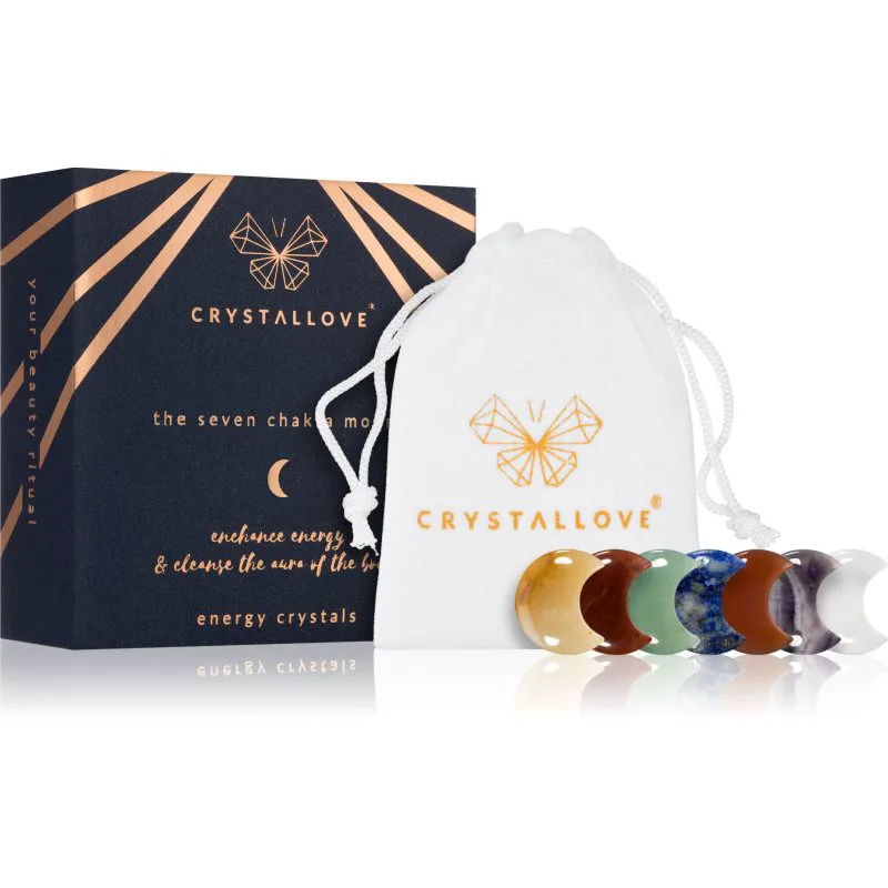 Crystallove Energy Crystals The Seven Chakra Moons οδηγίες για μασάζ 7 τμχ