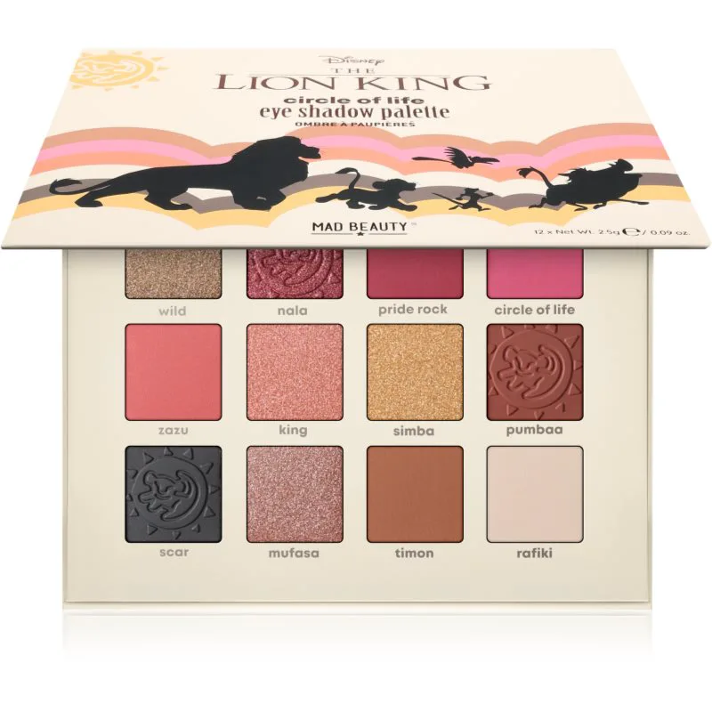 Mad Beauty Lion King Circle of Life Παλέτα σκιών για τα μάτια 12x2.5 γρ