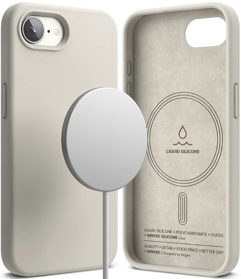 Θήκη iPhone 17e / 16e Ringke Silicone Magnetic Ανθεκτική Σιλικόνης με MagSafe - Stone (8800293852841)