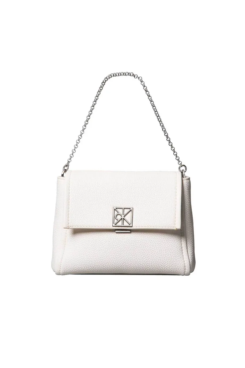 Calvin Klein Jeans γυναικεία τσάντα crossbody με μεταλλικό monogram - LV04F3511G Λευκό
