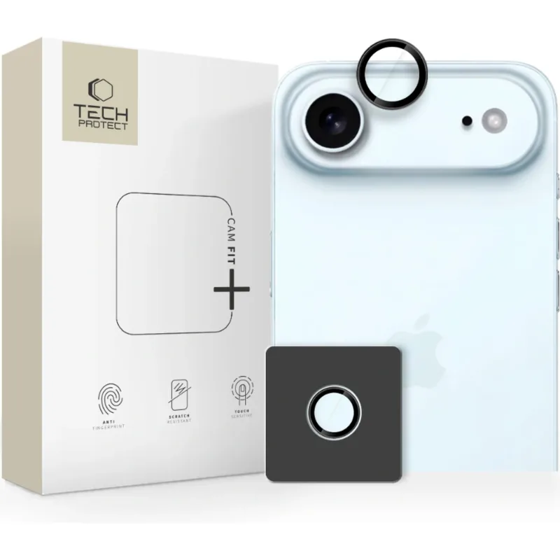 Tempered Glass iPhone Air Tech-Protect Camring Fit+ Αντιχαρακτικό Γυαλί Προστασίας για Φακό Κάμερας - Black (5906302319183)