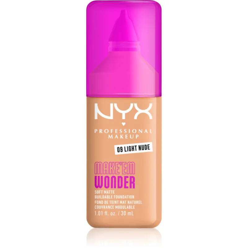 NYX Professional Makeup Make ‘Em Wonder ελαφρύ ματ μεικ απ απόχρωση 09 Light Nude 30 ml