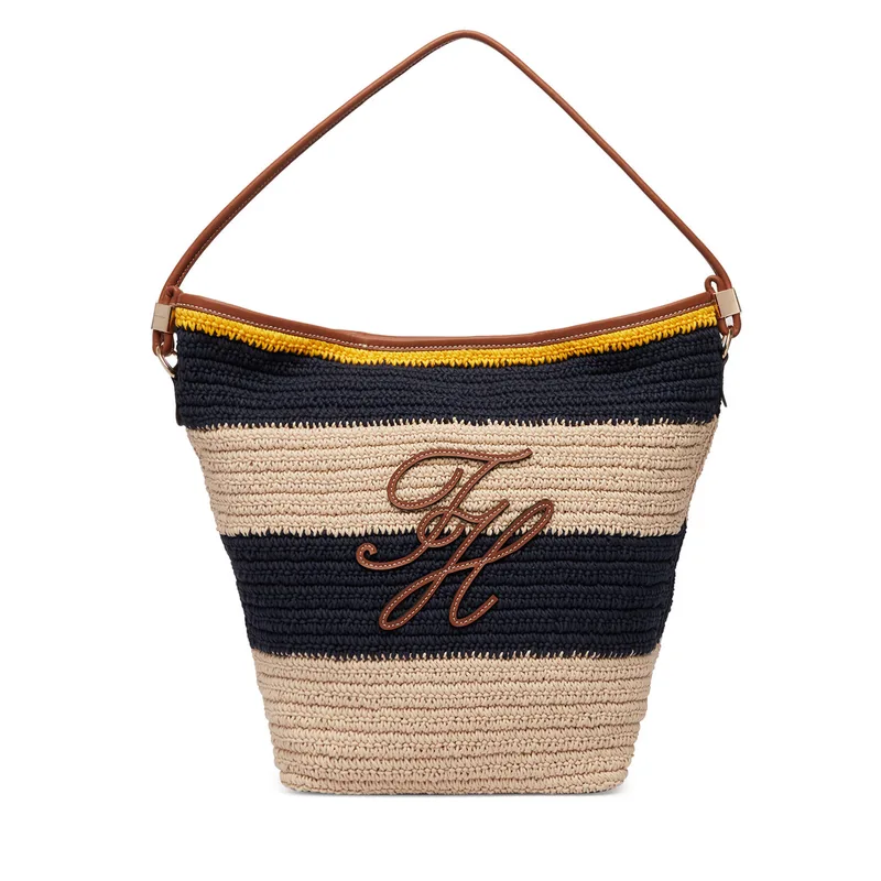 Τσάντα Tommy Hilfiger Th Nautical Bucket Crochet Str AW0AW18814 Έγχρωμο