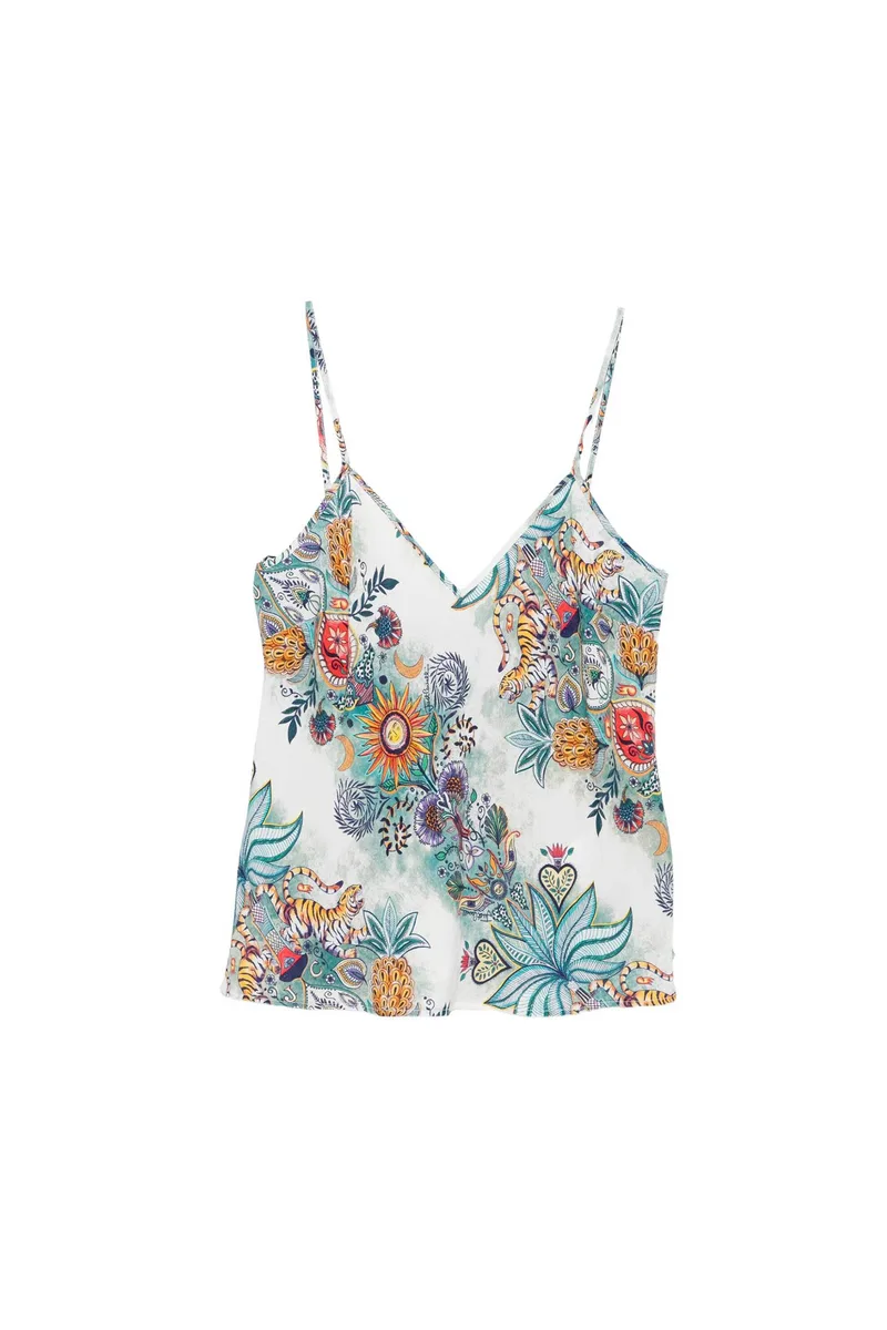 Just Cavalli γυναικείο τοπ με all-over print - 80PAM201NS837 Εκρού