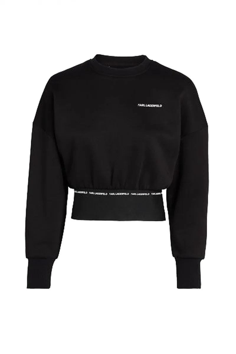 KARL LAGERFELD ΦΟΥΤΕΡ CROPED BRANDED ELASTIC ΛΑΣΤΙΧΟ ΜΕΣΗ ΜΑΥΡΟ