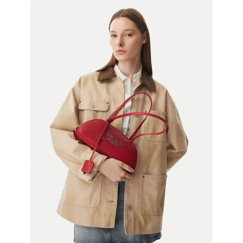 Τσάντα Tommy Jeans Tjw Bold Shoulder Bag AW0AW18787 Καφέ