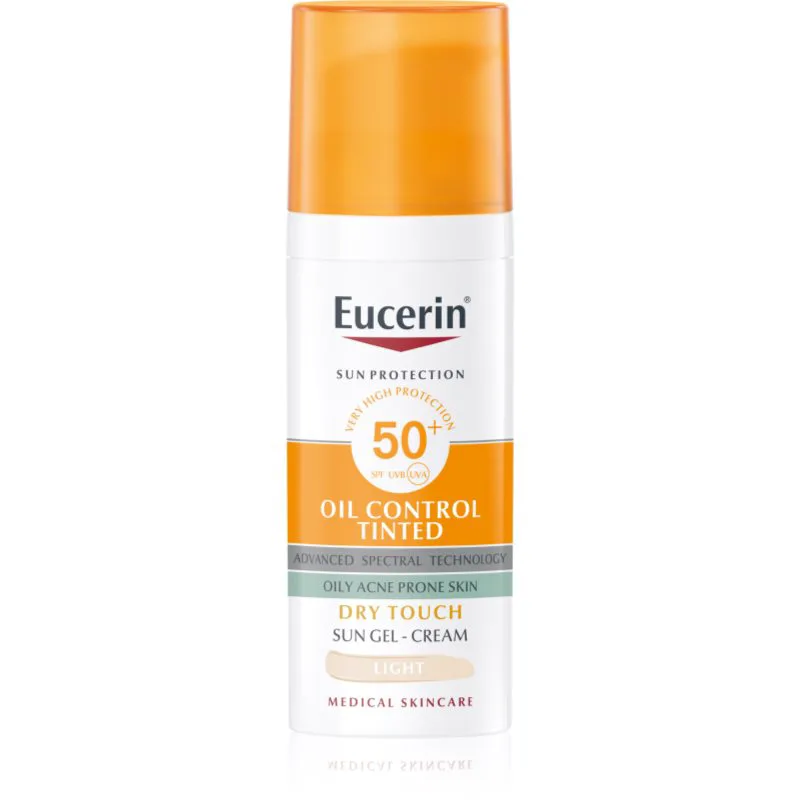 Eucerin Sun Oil Control Tinted Αντηλιακή Κρέμα σε μορφή τζελ SPF 50+ απόχρωση Light 50 ml