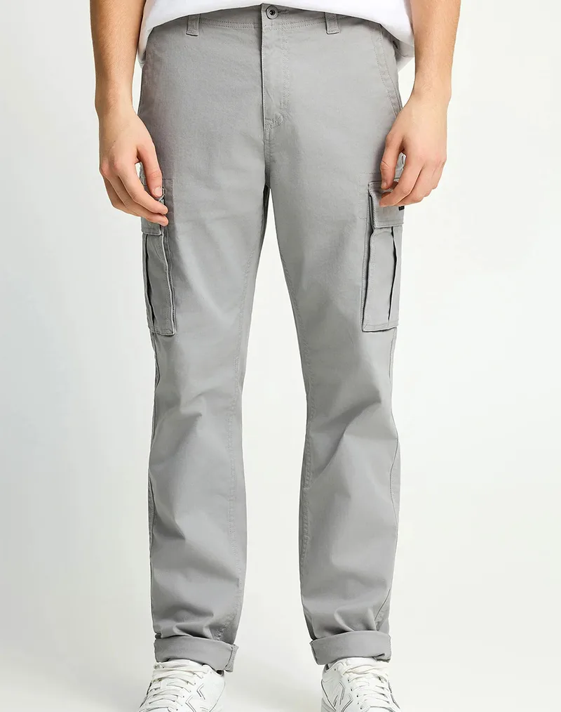 FUNKY BUDDHA Trousers FBM013-002-02-GREY Gray