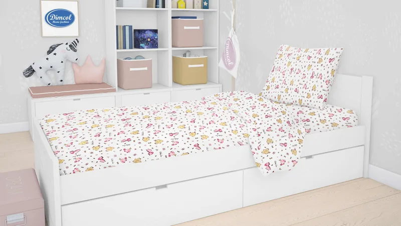 Σετ Σεντόνια Μονά 3 Τεμαχίων Dimcol Elephant 172 Ροζ 160x240