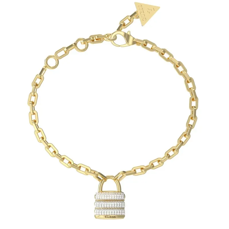 Επίχρυσο βραχιόλι με λουκέτο Guess Vintage Stainless Steel JUBB05406JWYGL JUBB05406JWYGL Ατσάλι