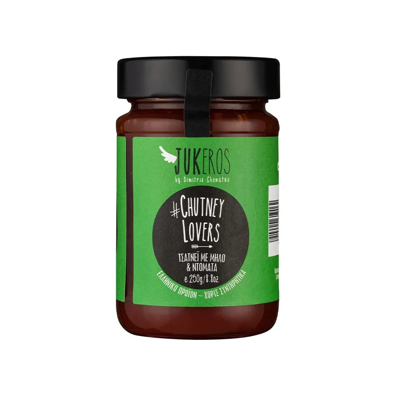Chutney Μήλο με Ντομάτα και καπνιστή Πάπρικα - Jukeros - 250gr Gluten Free Lactose Free Vegan Ελλάδα