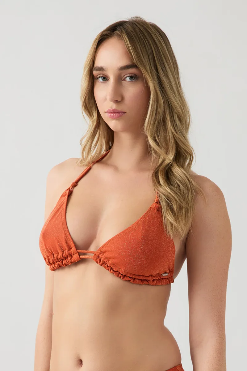 Minerva γυναικείο μαγιό bikini top τριγωνάκι lurex "Luba" (D Cup)-9492D-508