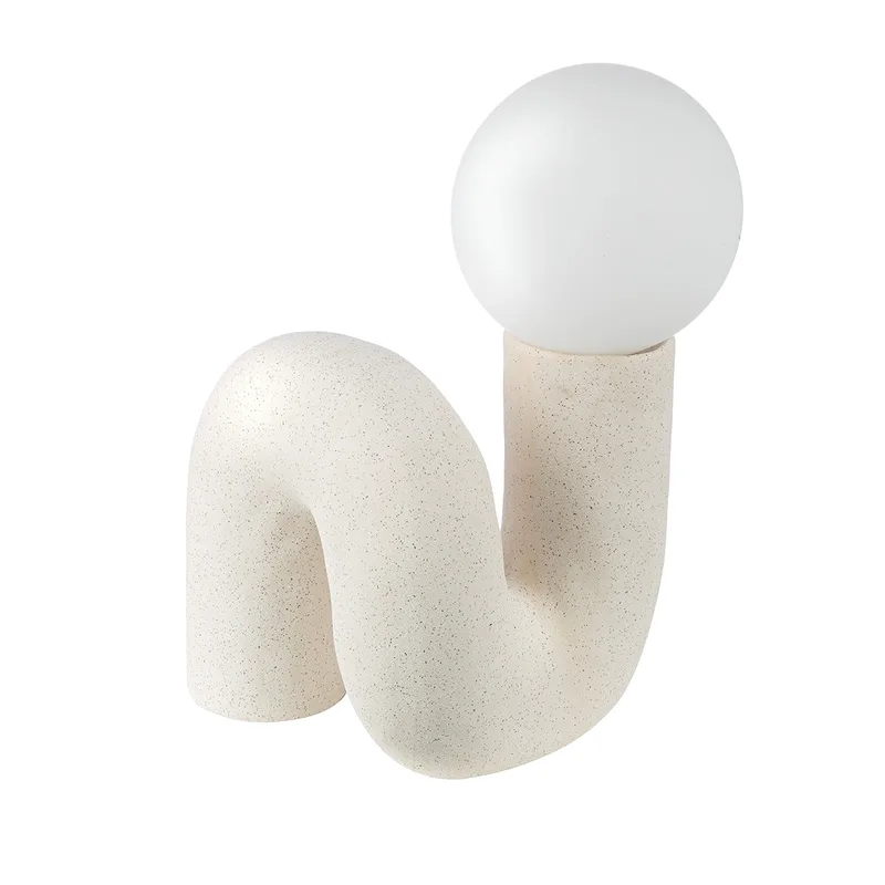 Επιτραπέζιο Φωτιστικό Organic Ceramic Μπεζ White 18X17X30Cm 18X17X30Cm