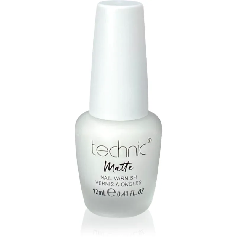 Technic Cosmetics Matte Nail Varnish βερνίκι νυχιών μακράς διαρκείας με ματ αποτελέσματα απόχρωση White 12 ml