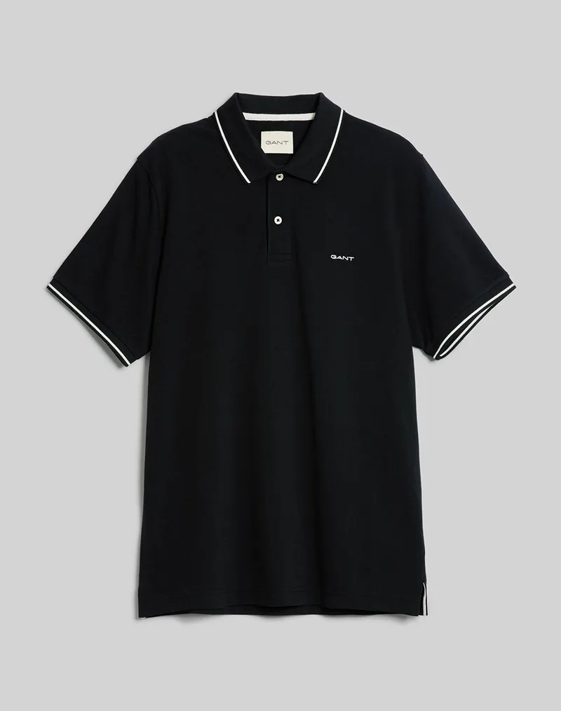 GANT ΜΠΛΟΥΖΑ ΚΜ TIPPING SS PIQUE POLO 3G2062034-5 Black