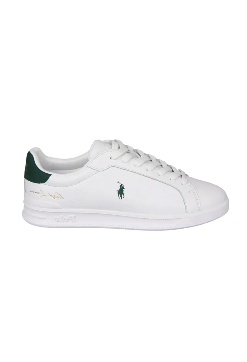 ΑΝΔΡΙΚΑ ΠΑΠΟΥΤΣΙΑ POLO RALPH LAUREN HRT CRT II SNEAKERS ΔΕΡΜΑ ΛΕΥΚΟ/ΠΡΑΣΙΝΟ