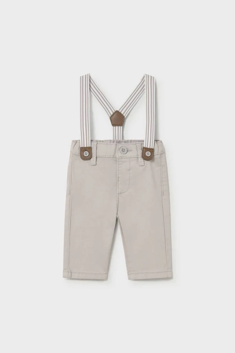 Mayoral βρεφικό παντελόνι chino με τιράντες - 1596-S26 Γκρι