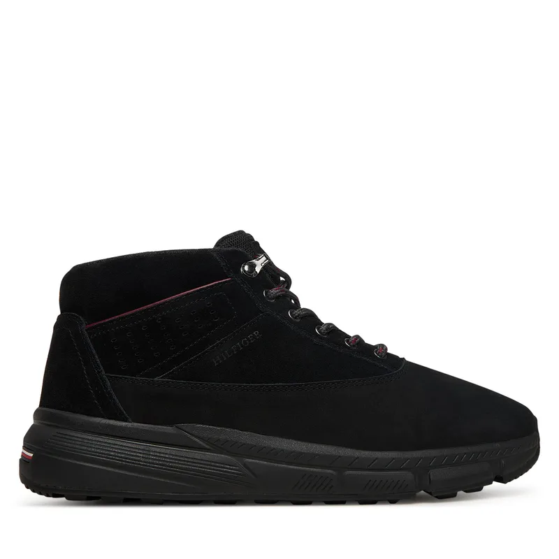 Μποτίνια Tommy Hilfiger Hilfiger W Nbk Sde Hybrid Boot FM0FM05609 Μαύρο
