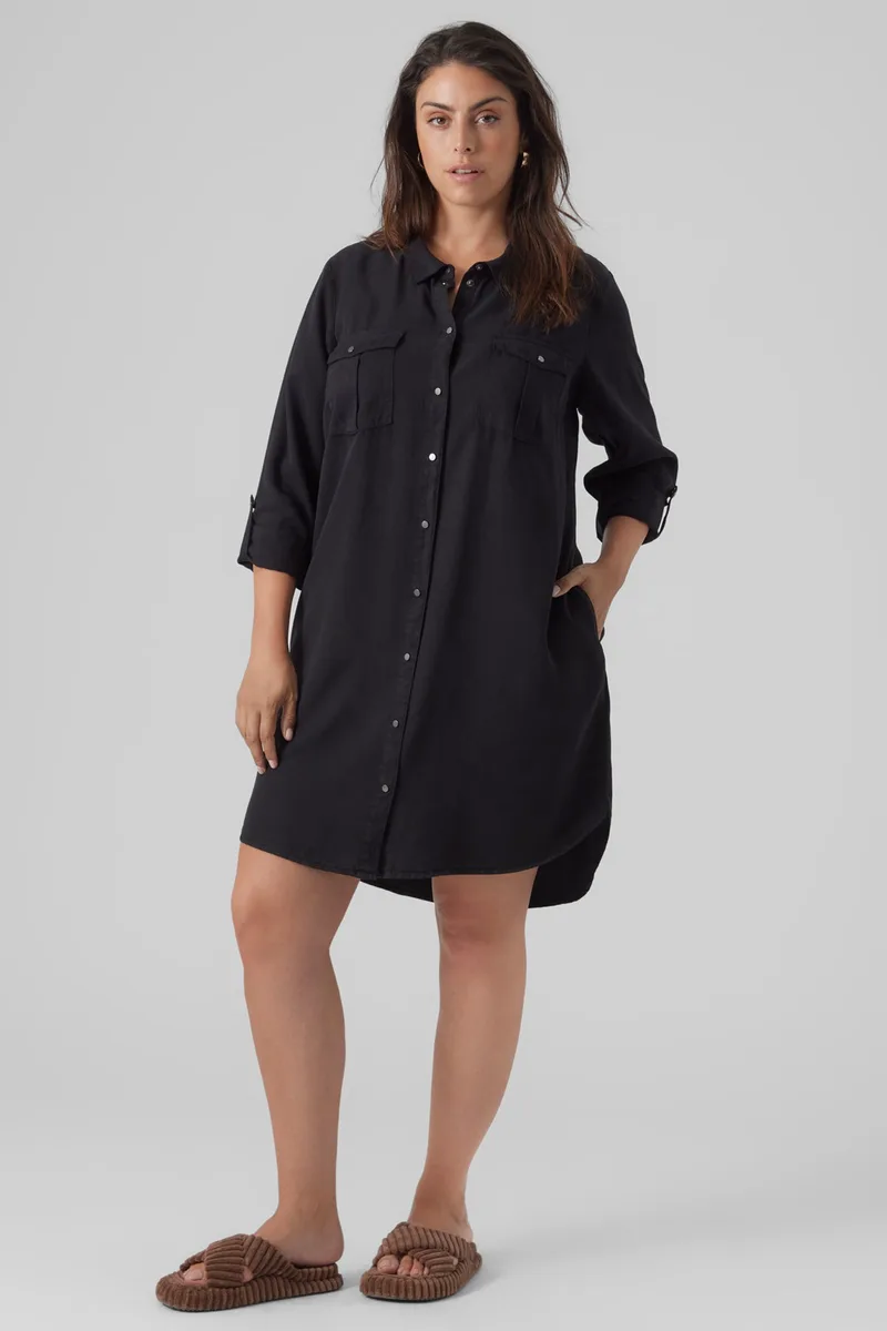 Σεμιζιέ Μίνι Φόρεμα tencel με τσεπάκια VERO MODA