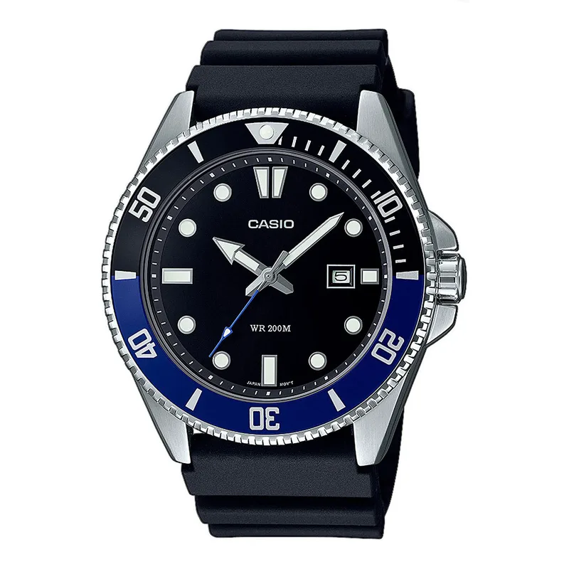 CASIO Collection Black Rubber Strap MDV-107-1A2VEF