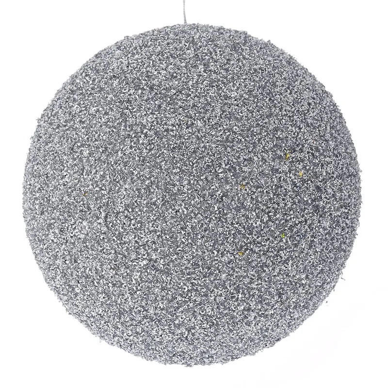 Χριστουγεννιάτικη Μπάλα Polyfoam Ασημί Glitter 20εκ. iliadis 83542 (Σετ 2 Τεμάχια) (Χρώμα: Ασημί , Υλικό: Polyfoam) - Iliadis - il_83542