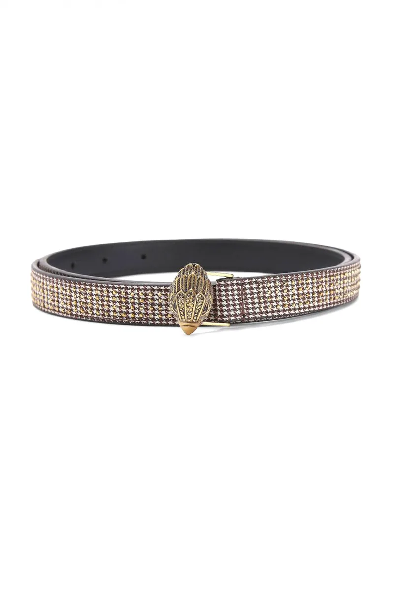 KURT GEIGER ΖΩΝΗ 20 EAGLE BELT METAΛΛΙΚΑ ΣΤΡΑΣ LOGO ΧΡΥΣΟ