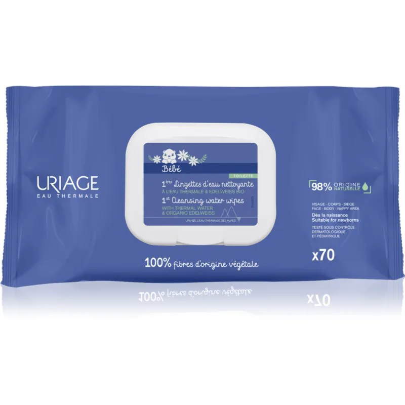 Uriage Bébé 1st Cleansing Wipes καθαριστικά μαντηλάκια για παιδιά 70 τμχ