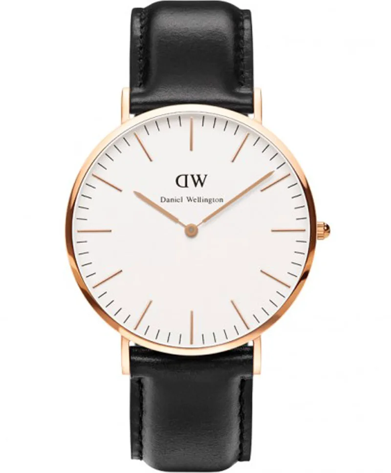 DANIEL WELLINGTON Sheffield Black Leather Strap 0107DW