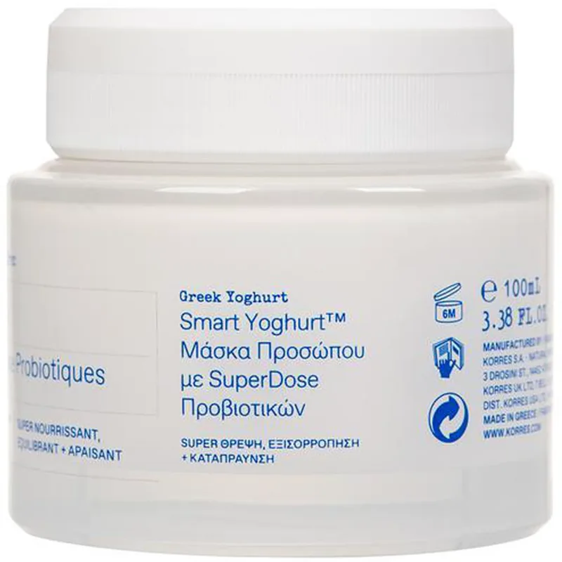 Korres Greek Yoghurt Smart Probiotic SuperDose Face Mask Καταπραϋντική Μάσκα Προσώπου με Προβιοτικά για Θρέψη & Εξισορρόπηση 100ml