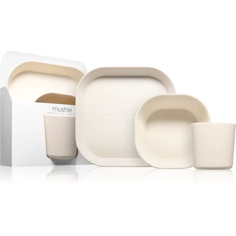 Mushie Dinnerware Set σετ φαγητού για παιδιά 6m+ Ivory 3 τμχ