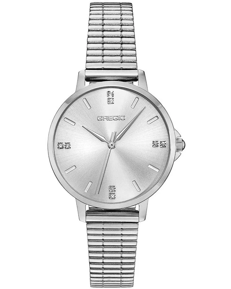 GREGIO Sleek Crystals - GR470010 Silver case with Stainless Steel Bracelet