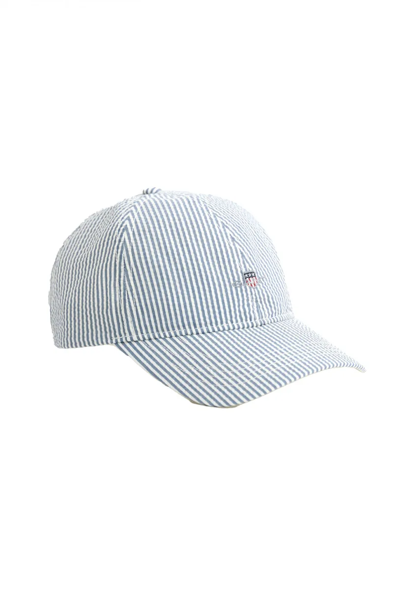 GANT ΚΑΠΕΛΟ ΡΙΓΕ SEERSUCKER CAP ΜΠΛΕ-ΛΕΥΚΟ