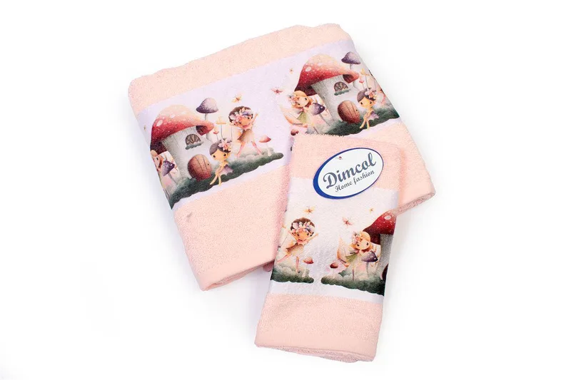 Πετσέτα Σετ 2 τεμ Με Ψηφιακή Εκτύπωση bebe Fairies 330 30X50,70X140 Ροζ 100% Cotton