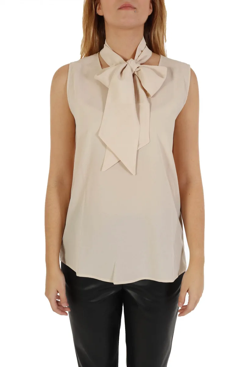 MARELLA EMME TOP BURANO V-NECK ΓΡΑΒΑΤΑ ΜΠΕΖ
