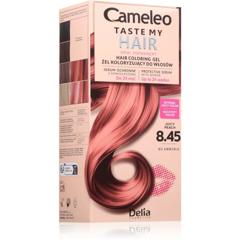 Delia Cosmetics Cameleo Taste My Hair προσωρινή βαφή μαλλιών απόχρωση 8.45 Juicy Peach 1 τμχ