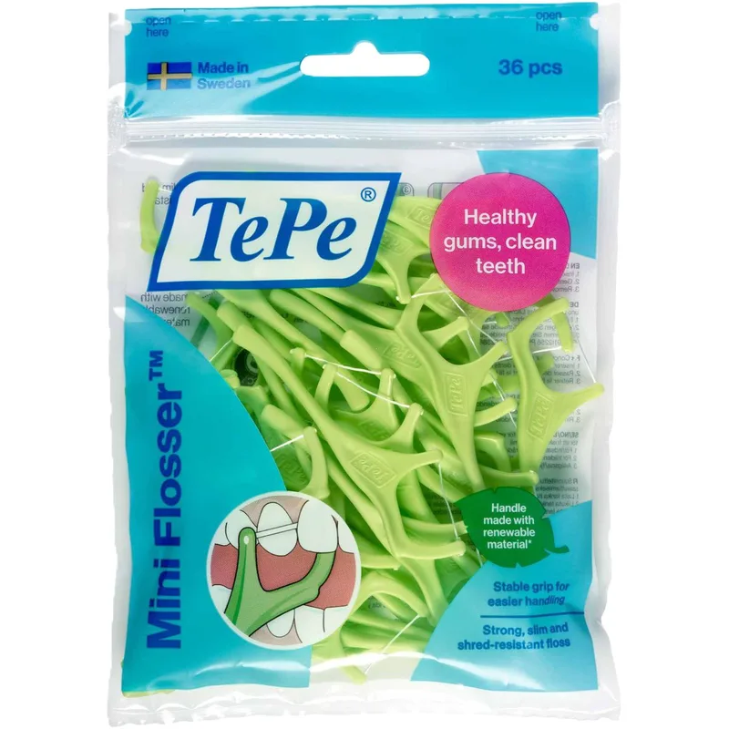 Tepe Good Mini Flosser Quick & Easy Flossing Οδοντικό Νήμα με Λαβή για Απαλό & Αποτελεσματικό Καθαρισμό Ανάμεσα στα Δόντια 36 Τεμάχια