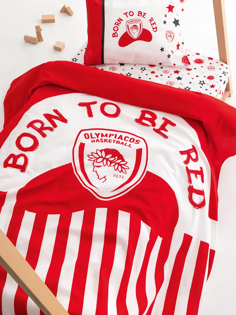 Σετ Σεντόνια Κούνιας Olympiacos B.C. 70Χ140+15 BC8 Με Λάστιχο