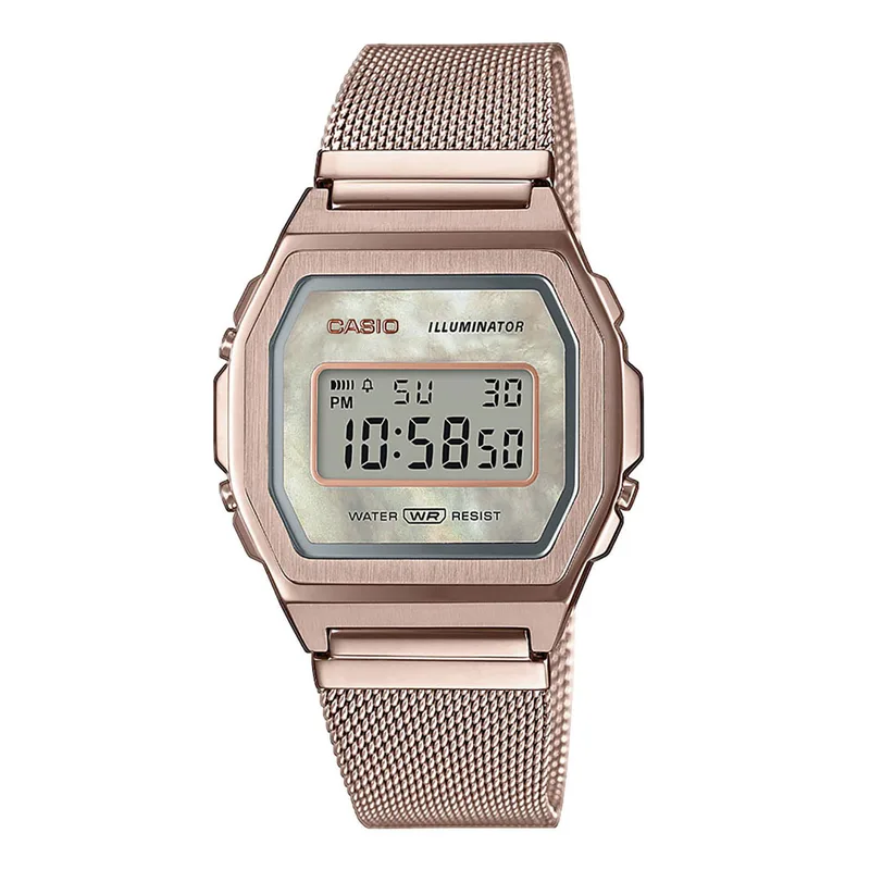 CASIO Vintage Rose Χρυσό Stainless Steel Bracelet A-1000MCG-9EF