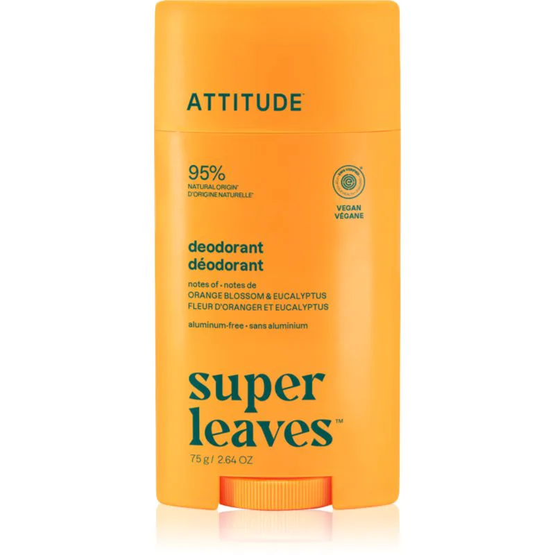 Attitude Super Leaves Natural Deodorant αποσμητικό Πορτοκαλί Blossom & Eucalyptus 75 γρ
