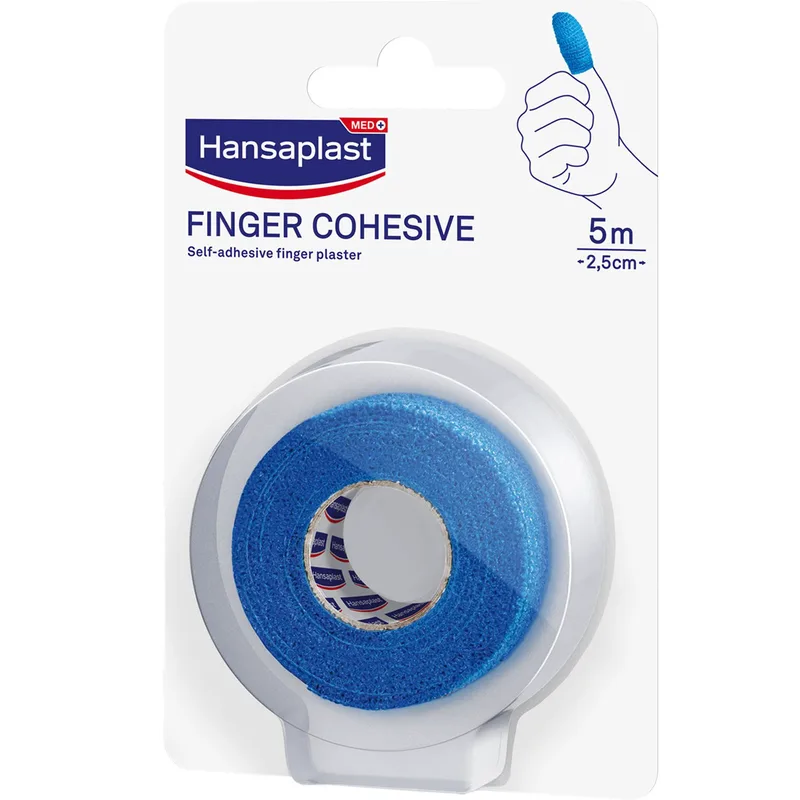 Hansaplast Med+ Finger Cohesive 5m x 2,5cm Αυτοσυγκρατούμενος Αυτοκόλλητος Επίδεσμος Δακτύλων, 1 Τεμάχιο