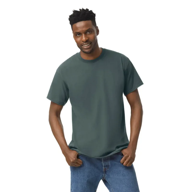 Μονόχρωμο βαμβακερό t-shirt - Dark Heather