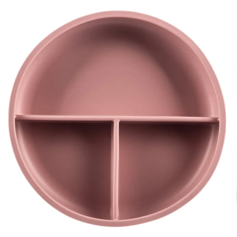 Zopa Silicone Divided Plate πιάτο με χωρίσματα με βεντούζα Old Ροζ 1 τμχ