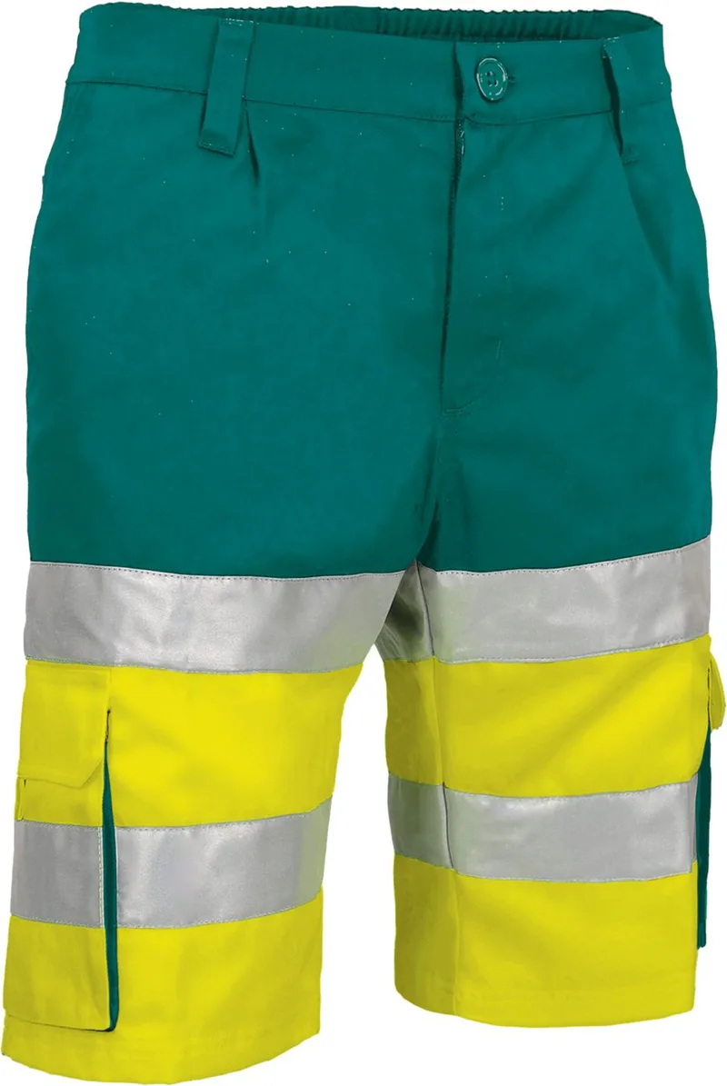 Hi-Vis βερμούδα BRANDON Valento BEVABRAAE Fluo Yellow-Amazon Green