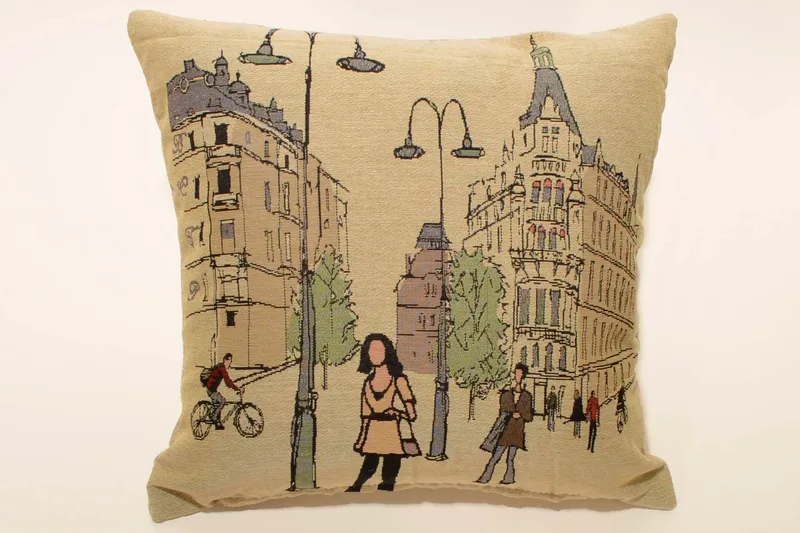 Μαξιλαροθήκη Διακόσμησης Silk Fashion British Road 45x45
