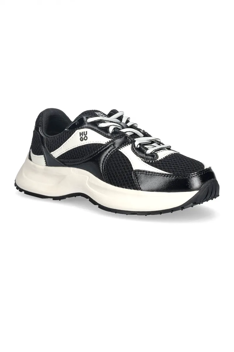 HUGO ΠΑΠΟΥΤΣΙΑ SNEAKERS STARLIT_RUNN_MEPUSI ΜΑΥΡΟ-ΛΕΥΚΟ