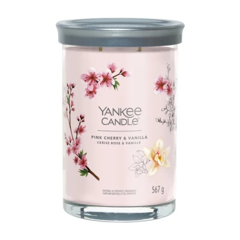 Yankee Candle Tumbler Candle Signature Pink Cherry & Vanilla (Pink Cherries & Vanilla) - 567.0 g